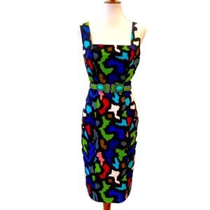 Y2K Vintage Cocktail Dress 10 Homecoming Dress Boho Joseph Ribkoff RARE Jewel 90